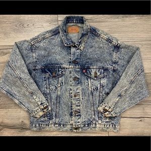 Vintage Levi’s Acid Wash Denim Jacket Large USA